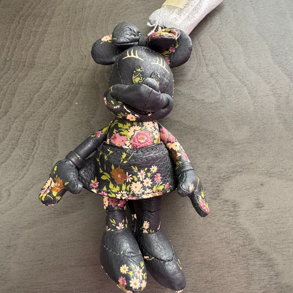 Coach Minnie Mouse Leather Keychain/Bag charm - NWT